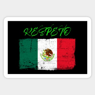 Respect the Mexican worn Flag Sticker